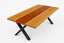 Natural Edge Timber Resin (Copper) River Dining Table - Square Edge